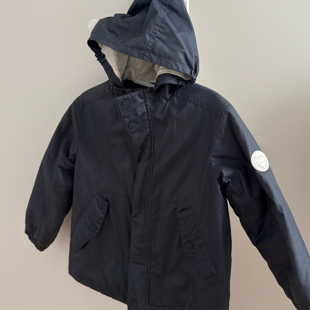 Bonpoint Navy Hooded Raincoat for Kids